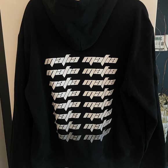 Yeezy Mafia SZN Black Hooded Sweatshirt Size XL (small Snag/hole Top Left) - Picture 2 of 8